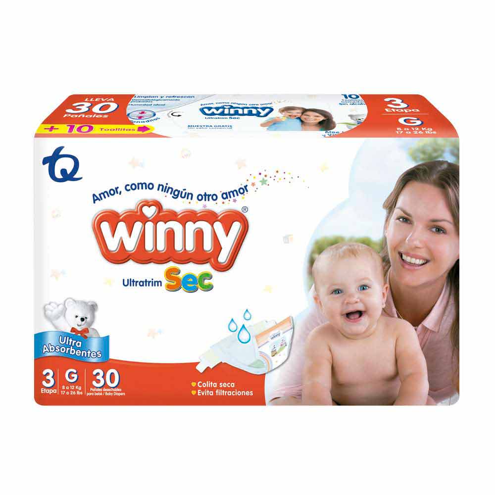 Pañal Winny Ultratrim Sec Etapa 3 x 30 unidades