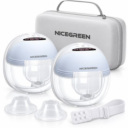 Extractor de Leche Eléctrico Doble NICEGREEN S21 Manos Libres | 3 Modos y 12 Niveles Con Estuche