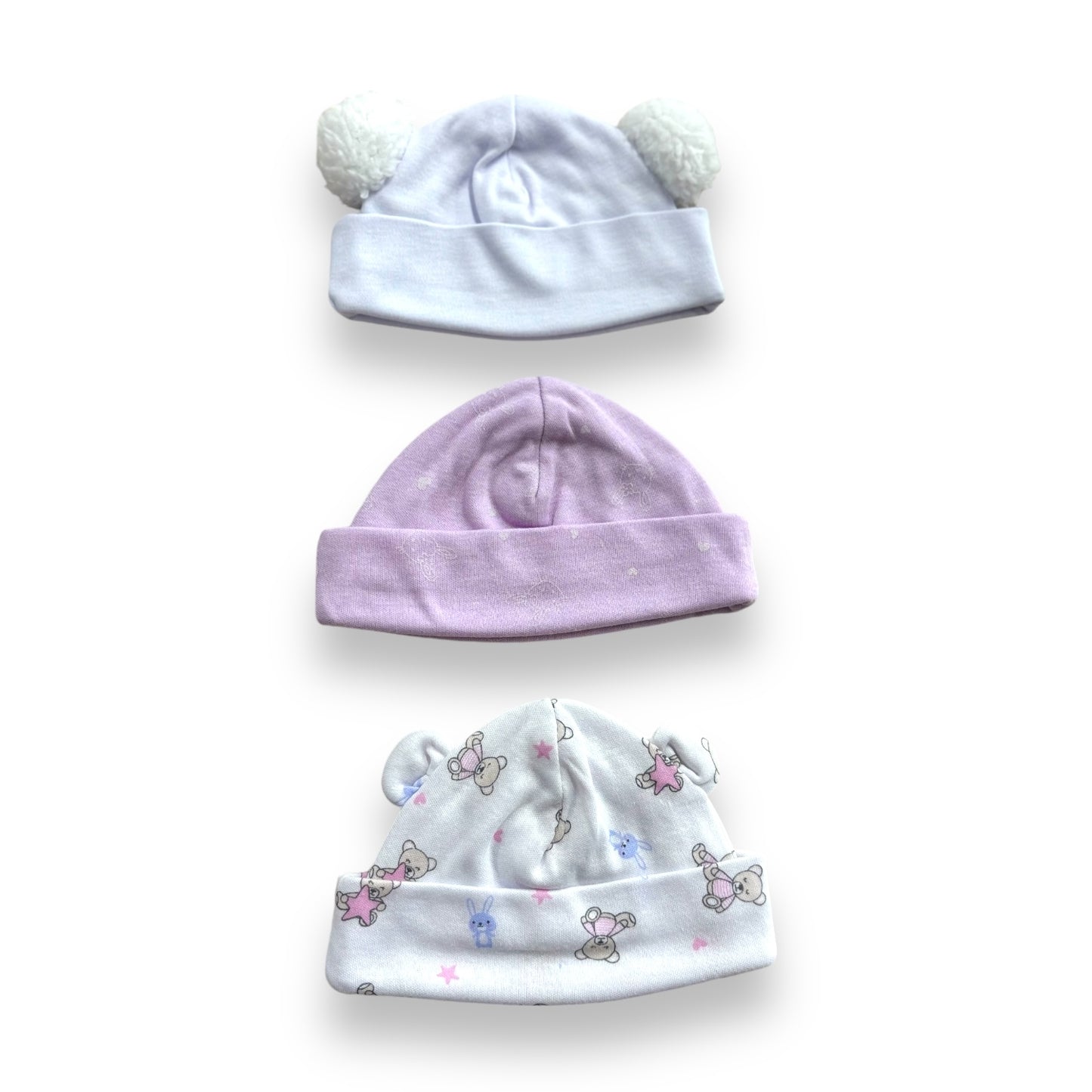 Gorros En Algodón x 3 Unidades Niña