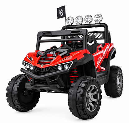 Carro eléctrico infantil Prinsel Distroyer 12V rojo con 4 motores y control Remoto De Dos Puestos