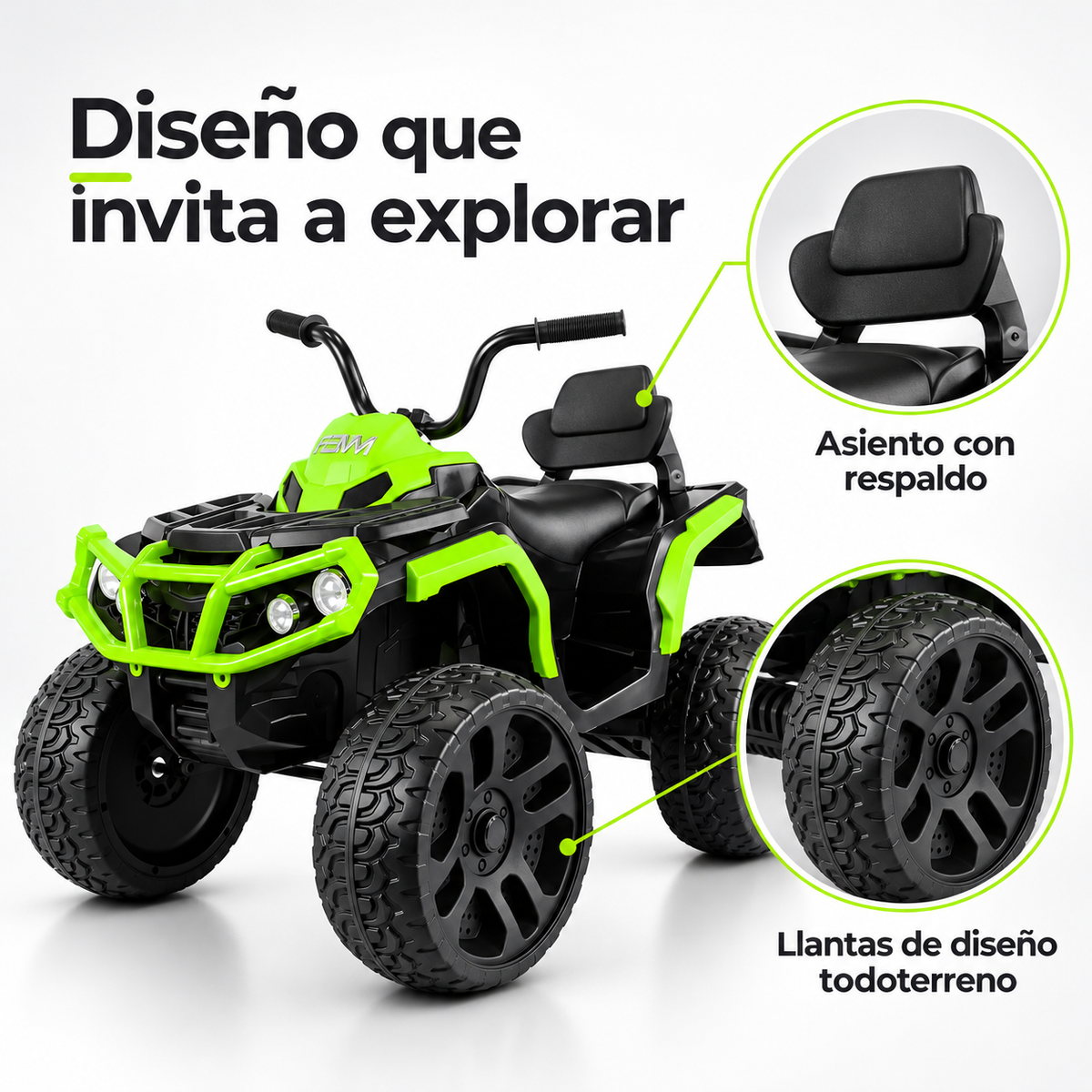 Cuatrimoto Eléctrica Recargable Fénix 12 Voltios Fénix Llantas En Goma Con Control Remoto Prinsel