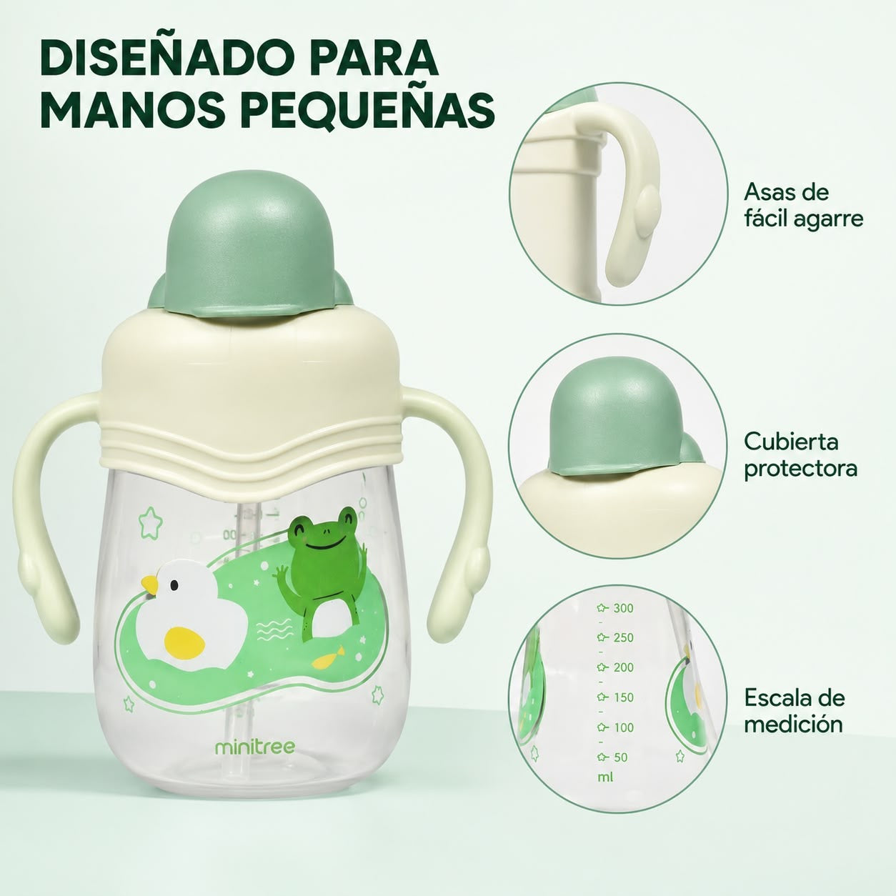 Vaso Entrenador Minitree 270 Ml Boquilla En Silicona y Asas