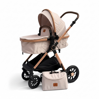 Coche Tipo Moisés Spider  Premium Con Mango Reversible Y Pañalera