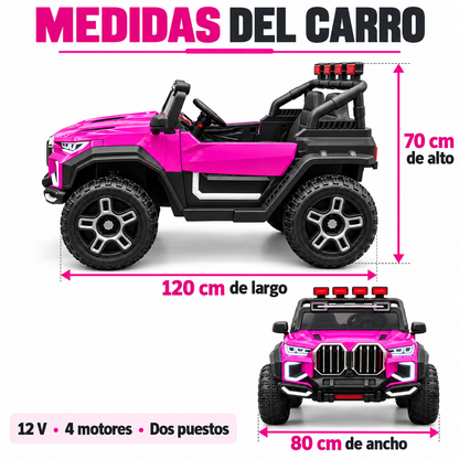 Carro Eléctrico Infantil de Dos Puestos Tipo BMW 12V y 4 Motores / Control Remoto