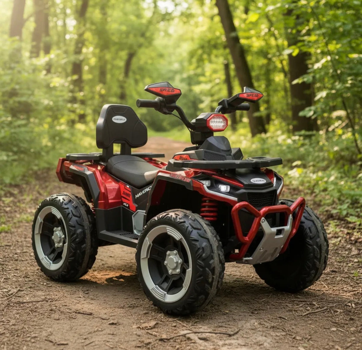 Cuatrimoto Eléctrica 4x4 Niños 12v Llantas Goma App Y Cuero Grande