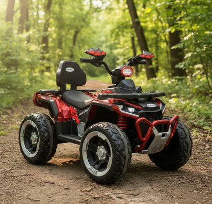 Cuatrimoto Eléctrica 4x4 Niños 12v Llantas Goma App Y Cuero Grande
