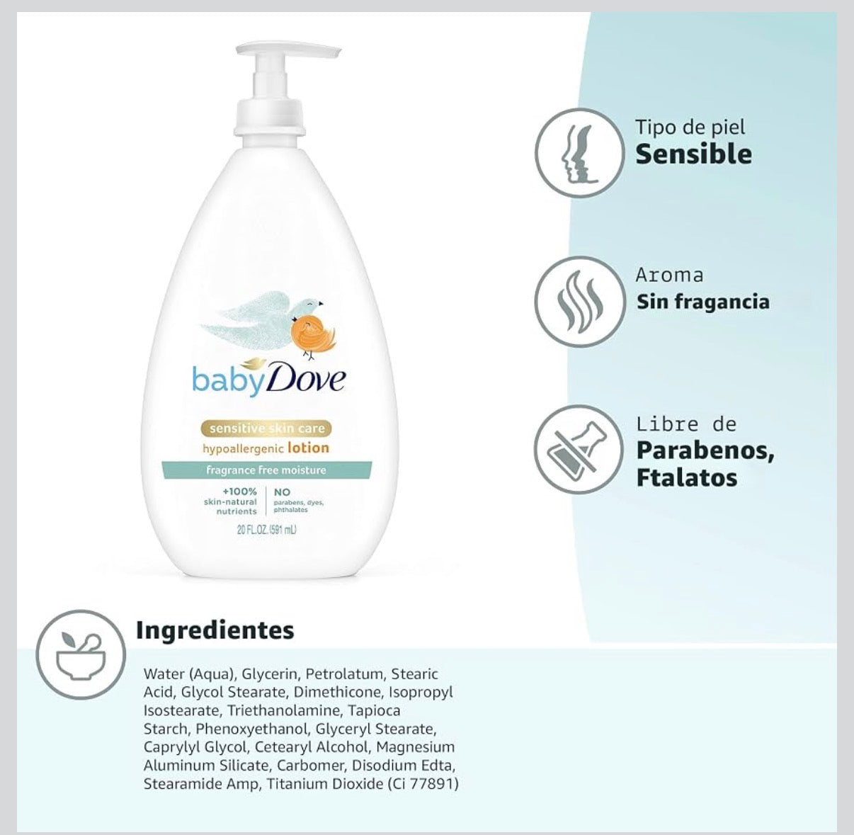 Crema Corporal y Para El Rostro Dove Baby 591 Ml