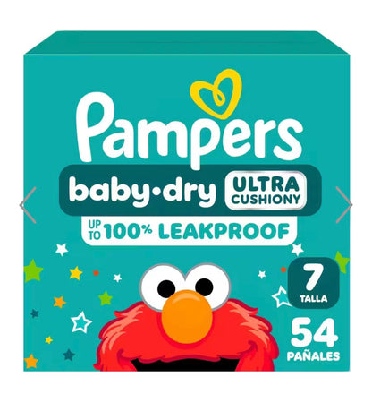 Pañales Pampers Baby-Dry Ultra Cushiony Etapa 7 x 54 Unidades