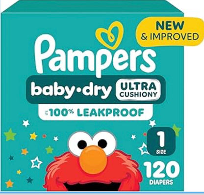 Pañales Pampers Baby-Dry Ultra Cushiony Etapa 1 x 120 Unidades