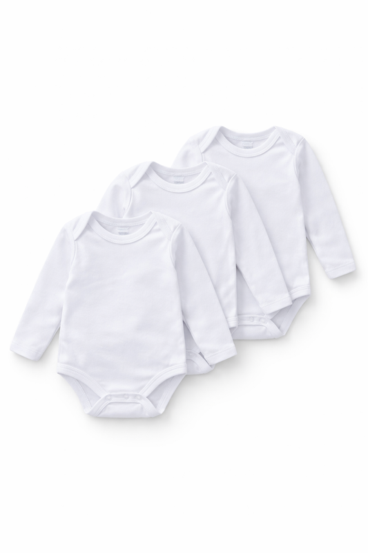 Body Manga Larga x 3 Unidades Blanco