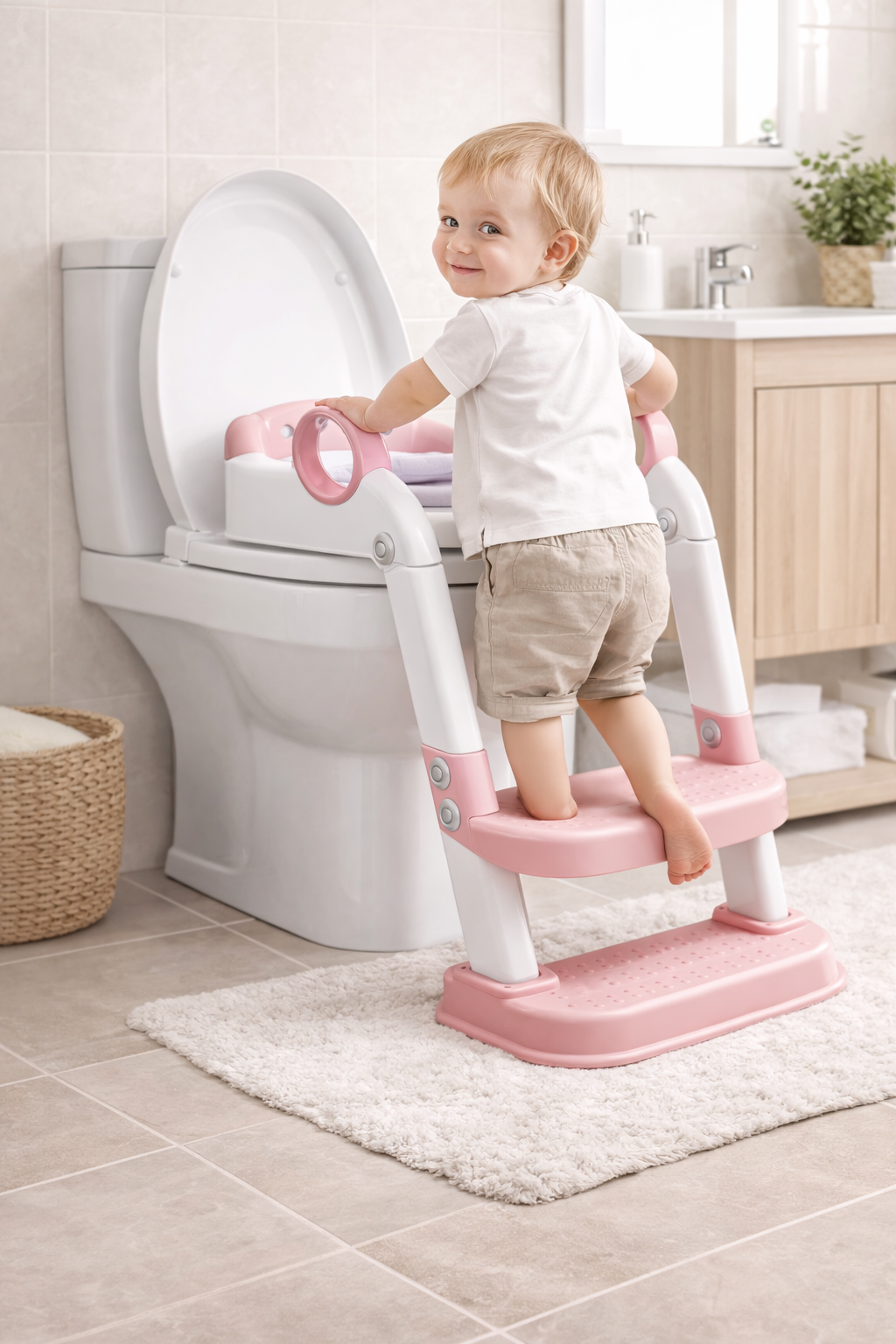 Escalera Entranamiento Baño Para Niños De Animalitos 484-11