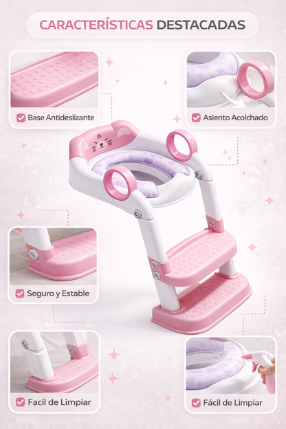 Escalera Entranamiento Baño Para Niños De Animalitos 484-11