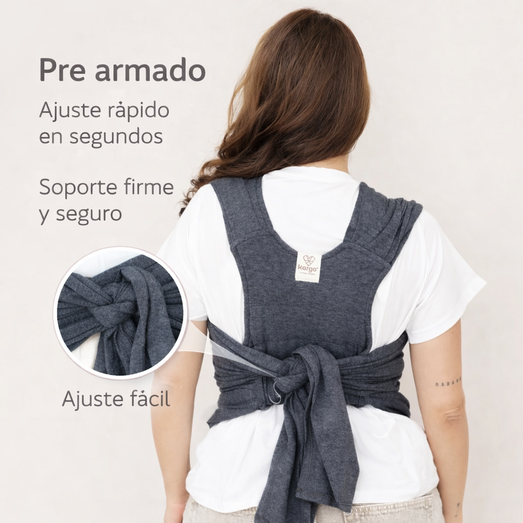 Cargador Fular Prearmado Premium para Bebé | Portabebé Ergonómico en Algodón (0–10 kg)