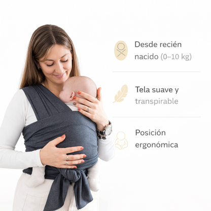 Cargador Fular Prearmado Premium para Bebé | Portabebé Ergonómico en Algodón (0–10 kg)