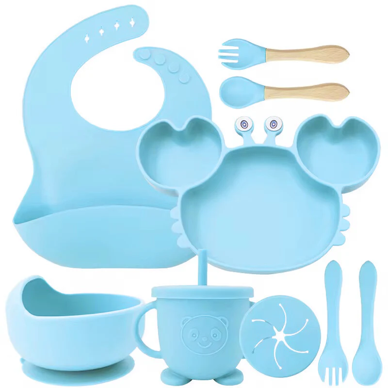 Vajilla De Silicona Para Bebe Con Diseño De Cangrejo