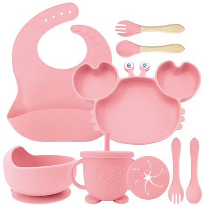 Vajilla De Silicona Para Bebe Con Diseño De Cangrejo