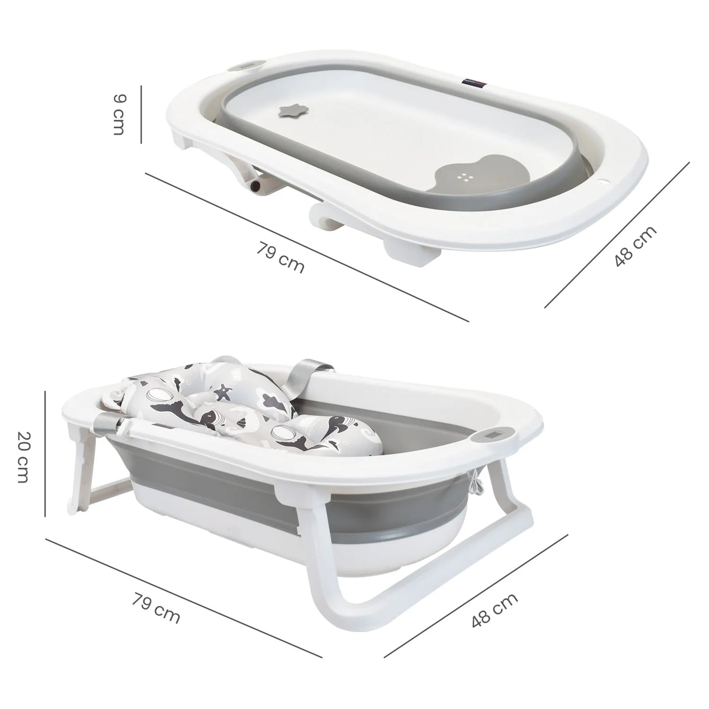 Bañera Para Bebé Plegable Con Cojin y Cambiador Star Challenge Priori