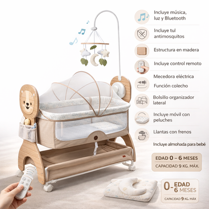 Cuna Colecho Mecedora Eléctrica Seren Con Control Remoto