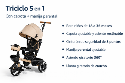 Triciclo Paseador Ebaby 360 Grados 362A