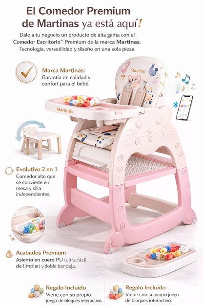 Silla Comedor Escritorio Martinas Con LEGO, Telas En Cuero y Bluetooth