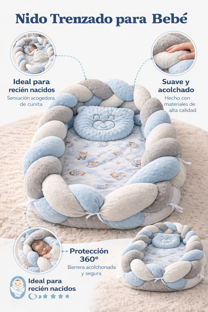 Nido Trenzado Antireflujo Para Bebe