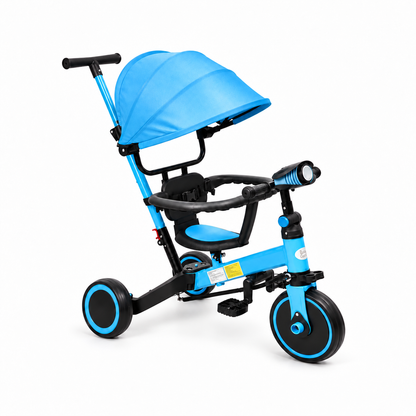 Bici Triciclo infantil 4 en 1 con capota y barra de empuje