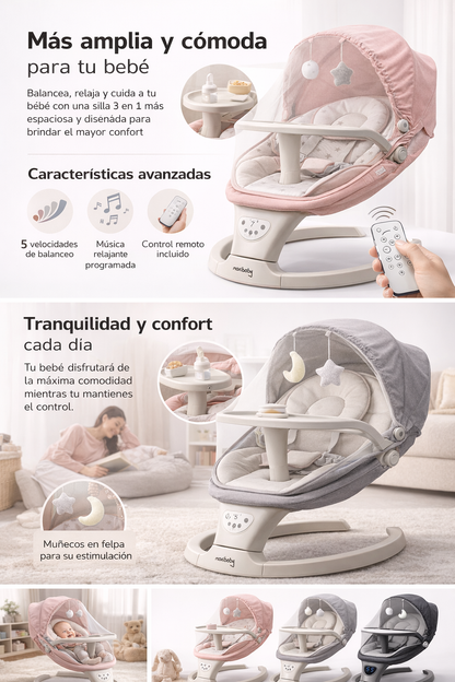 Silla Mecedora Electrica Con Bandeja y Control Remoto Maxibaby