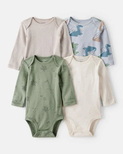 Set De 4 Bodies Carters Manga Larga Original