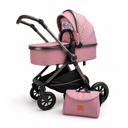 Coche Tipo Moisés Spider  Premium Con Mango Reversible Y Pañalera