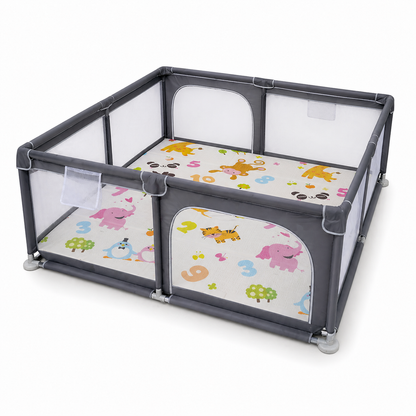 Combo Corral de Juegos para Bebé 180x200 cm + Tapete Plegable Acolchado