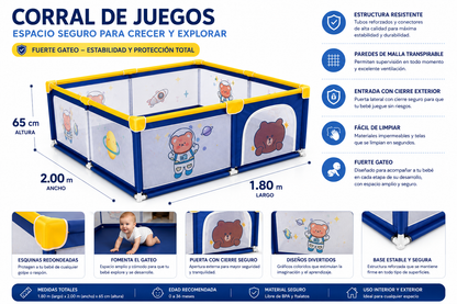 Corral De Juegos De 180x 200 Osito