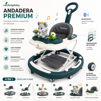 Caminador Con Mecedora, Bluetooth y Guia