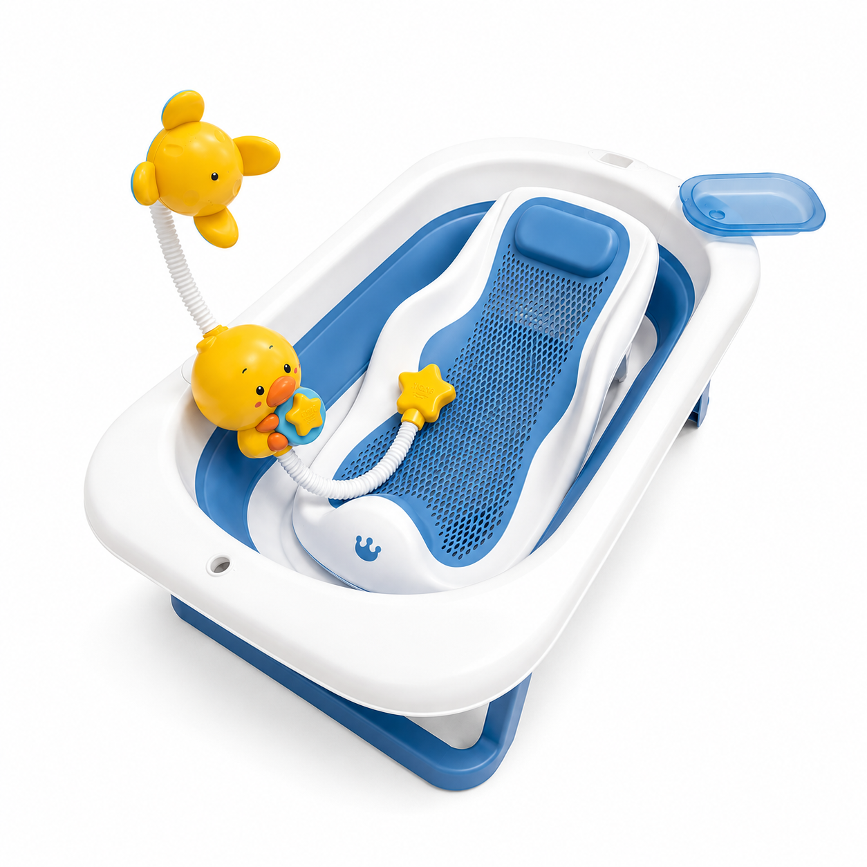 Combo Bañera Plegable, Extra Grande Con Soporte En Silicona y Ducha Eléctrica