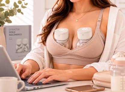 Extractor de Leche Doble Inalámbrico Manos Libres Recargable