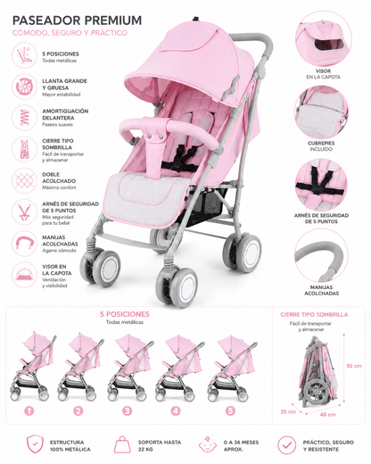 Coche Paseador Multiposiciones Dona 3.0 Premium