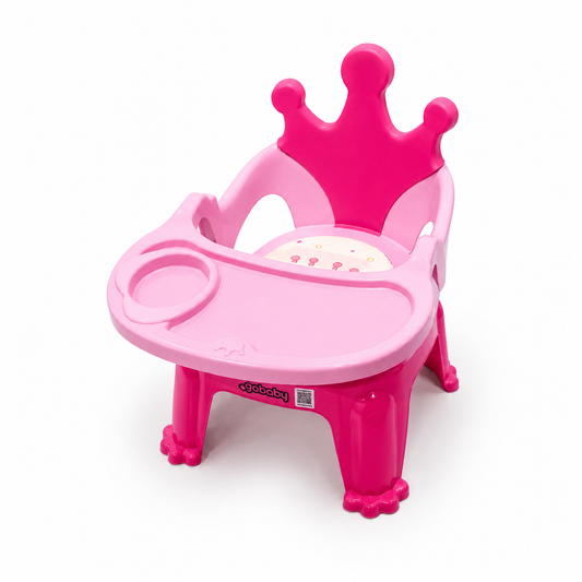 Silla Comedor Infantil con Bandeja Desmontable – Diseño Corona