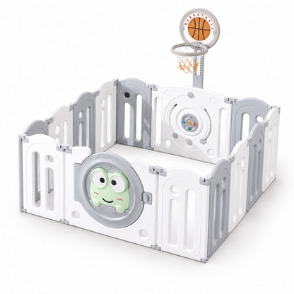 Corral De Juegos Ranita 140 Cms x 175 Cms En Plastico Incluye Cesta De Baloncesto