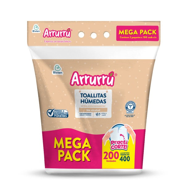 Toallitas Humedas Arrurru Avena x 200 Unidades