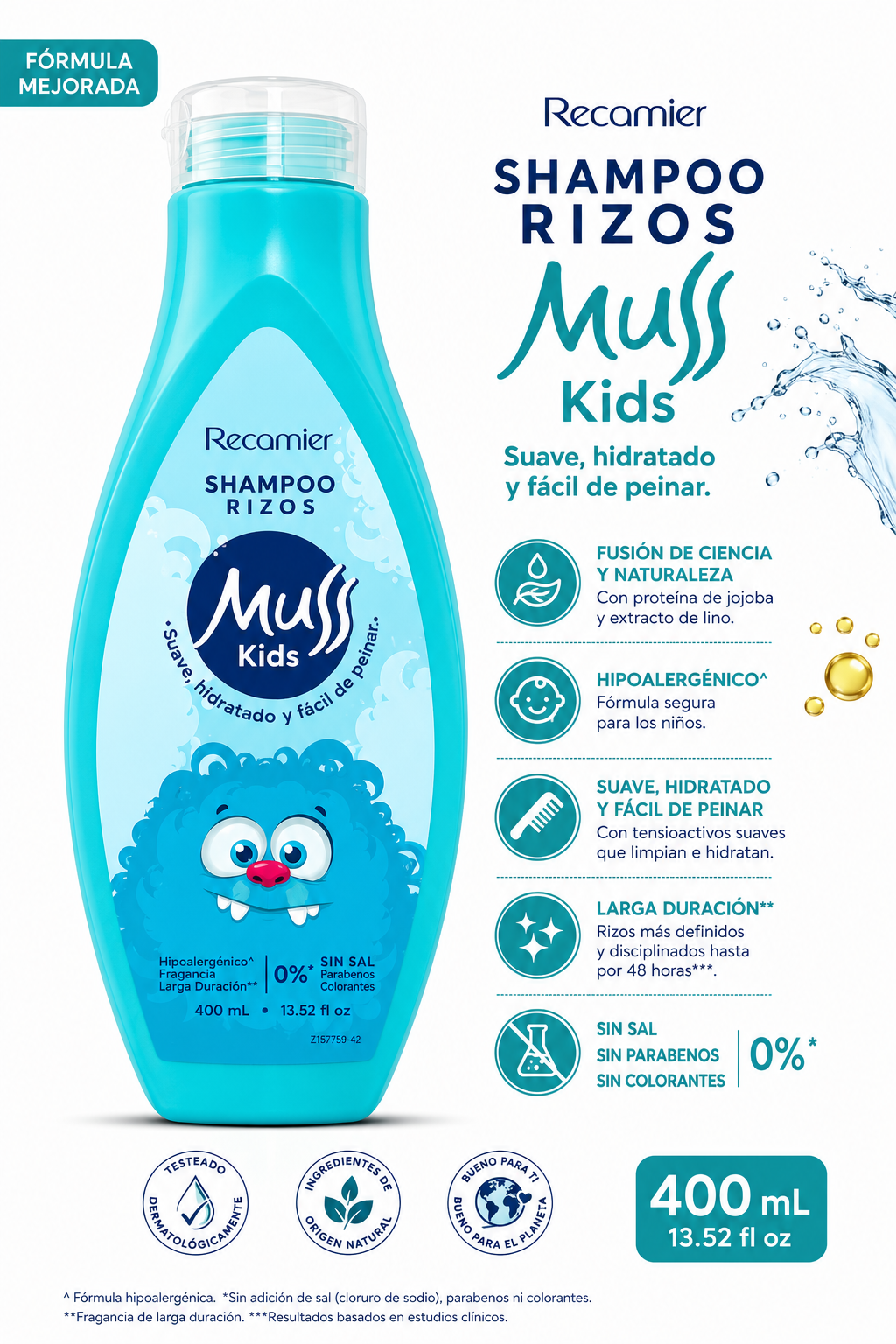 Shampoo para Rizos Muss Kids Recamier 400 ml