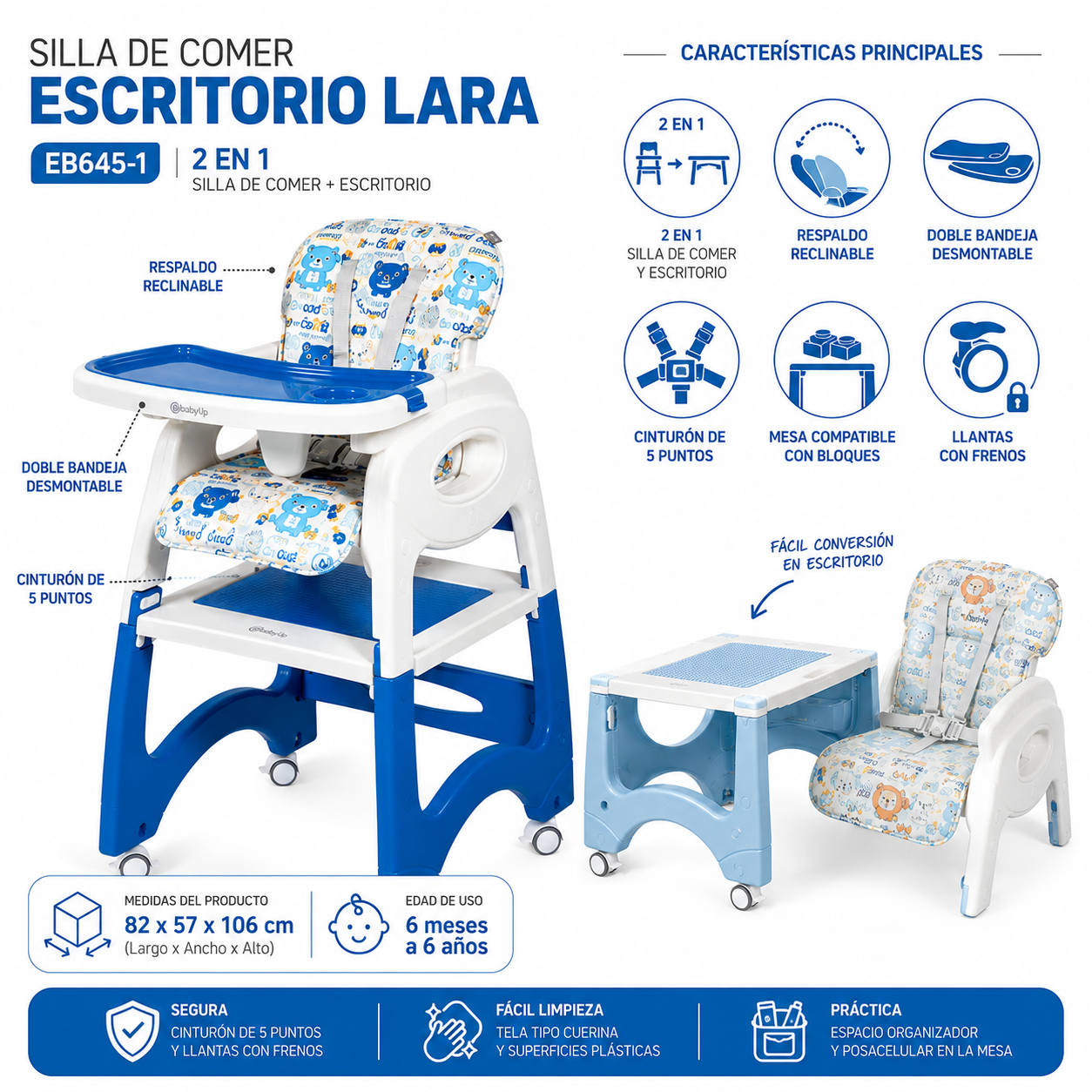 Silla Comedor Escritorio Lara 645-1 Con Lego