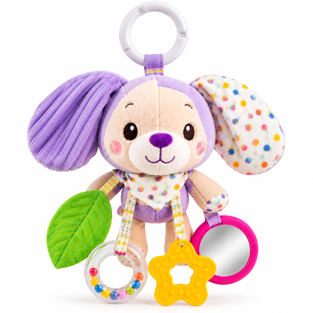 Peluche Sonajero Musical Colgante para Bebé – Juguete Sensorial con Mordedor