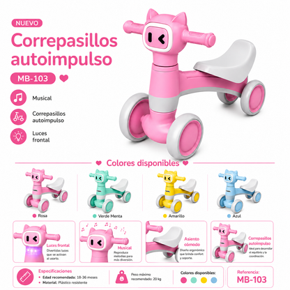 Bicicleta De Equilibrio Corre Pasillos Para Bebés Musical