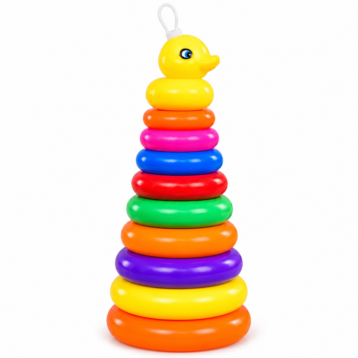 Torre de aros con patito: ¡apila, aprende y diviértete!