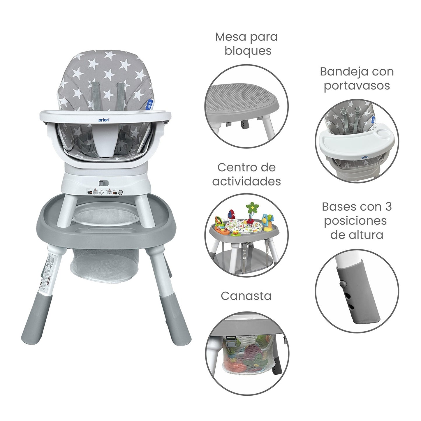 Silla Comedor Bebe Yae 12 En 1 De Priori