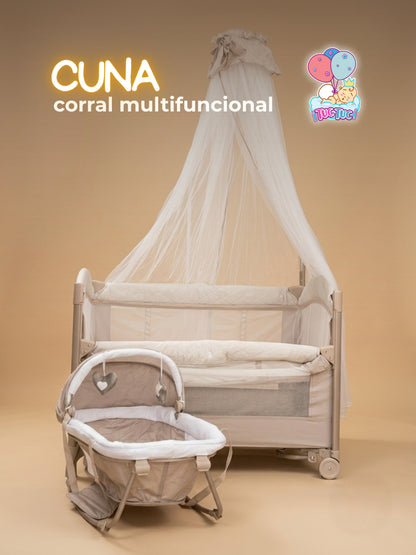Cuna Corral Colecho Galaxy Multifuncional con Moisés y Cambiador