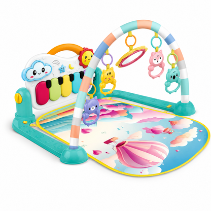 Gimnasio Piano Musical para Bebé Nube | Tapete de Actividades con Piano, Espejo y 5 Juguetes Colgantes
