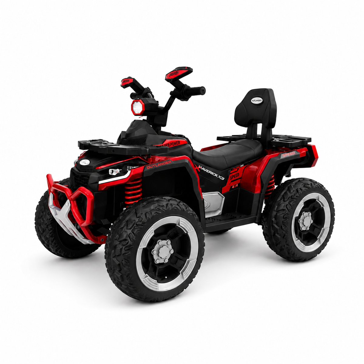 Cuatrimoto Eléctrica 4x4 Niños 12v Llantas Goma App Y Cuero Grande