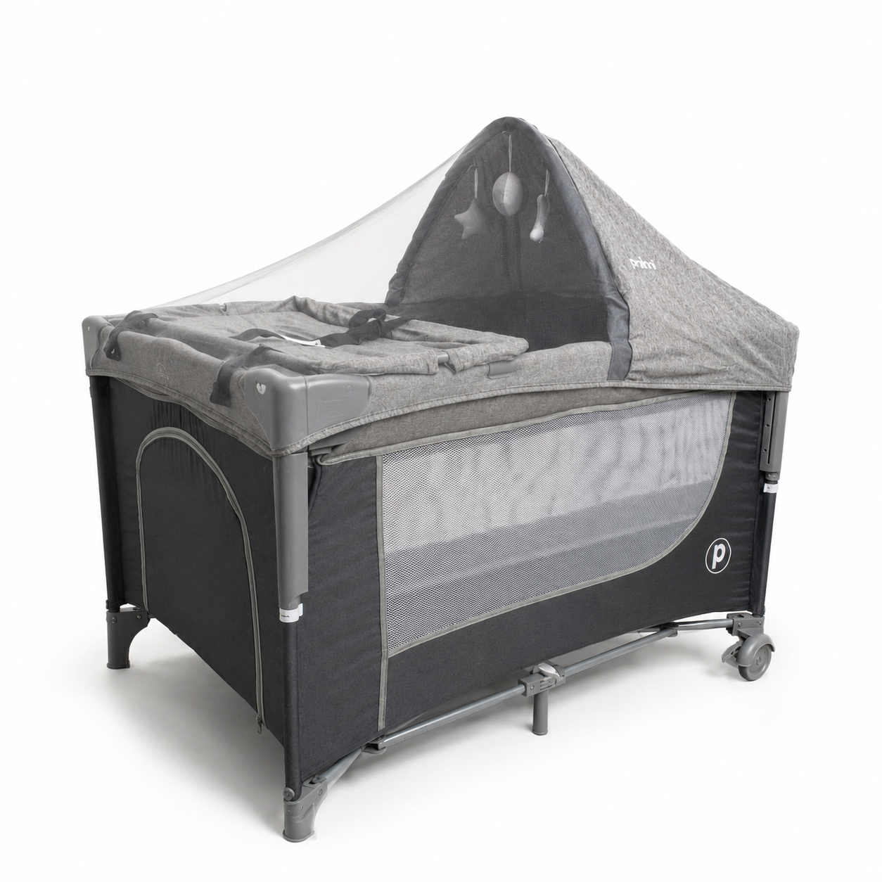 Cuna Corral Colecho Priori Madison  Plus Con Cambiador y Mosquitero Tela En Lino Premium