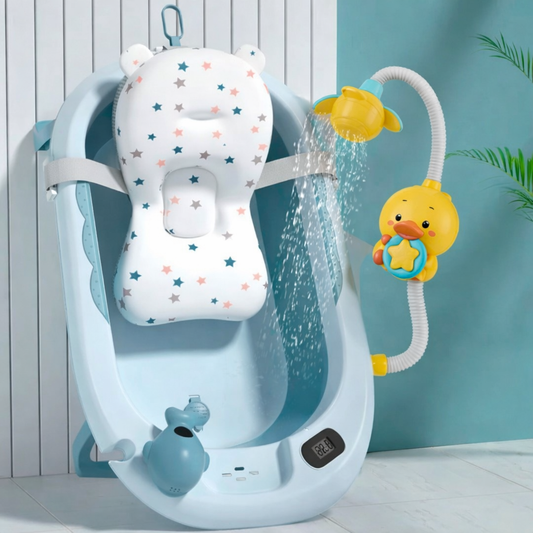 Bañera Plegable Ballena Con Termómetro + Ducha Eléctrica 470