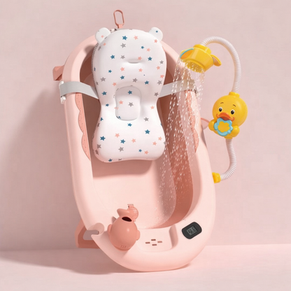 Bañera Plegable Ballena Con Termómetro + Ducha Eléctrica 470